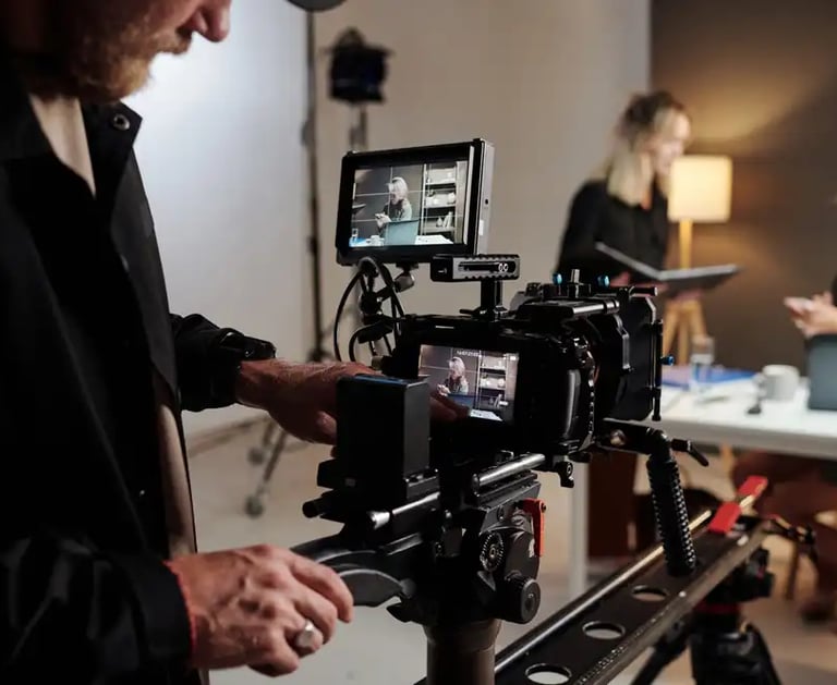 camera operator filming TV show