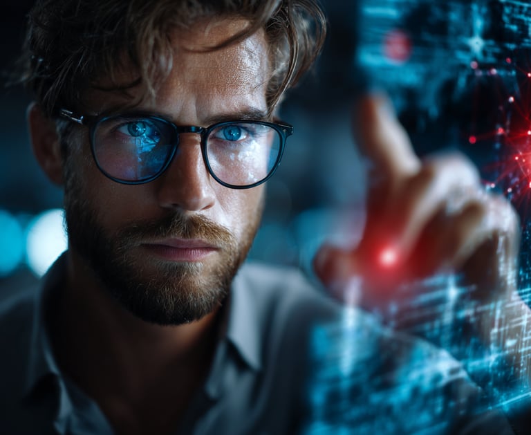 Analista de datos profesional realizando un diagnóstico de la infraestructura digital y detectando