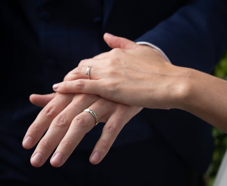 Alliances des époux Stéphanie et Sébastien