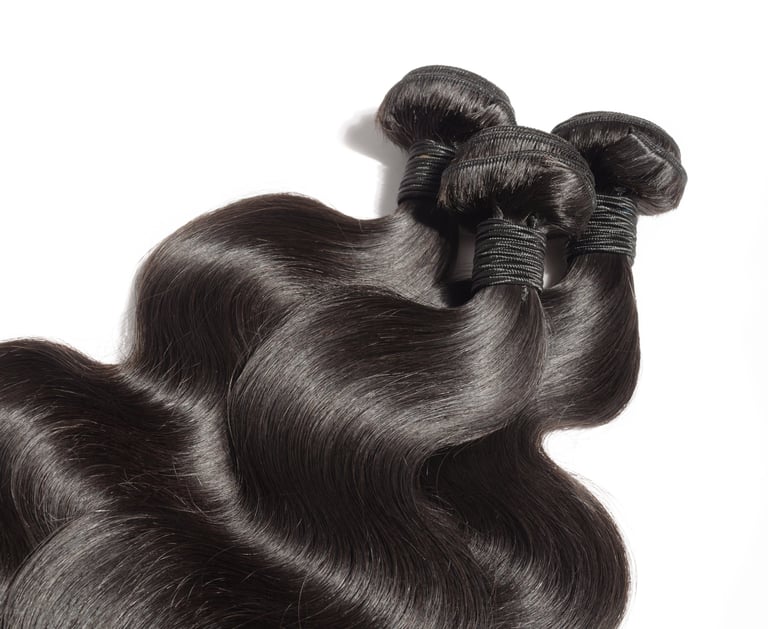 Dark hair bundles for wig making