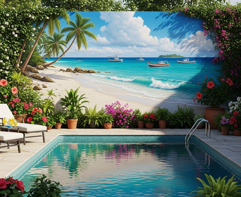 mural en piscina exterior
