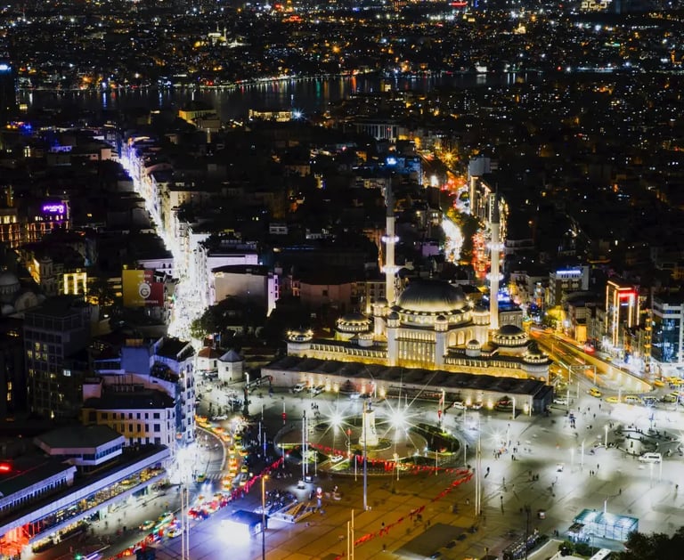 a cityscape of a istanbul at night