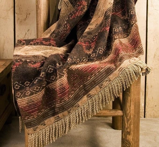 Southwestern style Sierra throw in rich earth tones.
