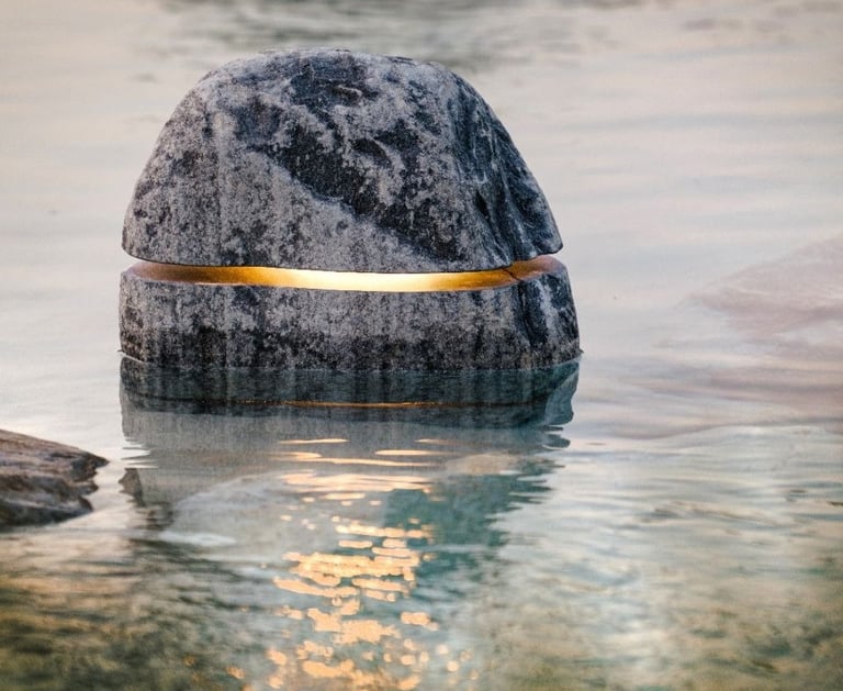 illuminazione effetto roccia per piscina