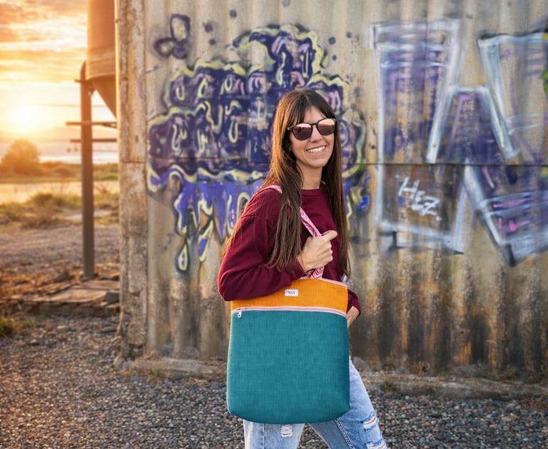 Tote bag cosida a mano, hecha en España y personalizada