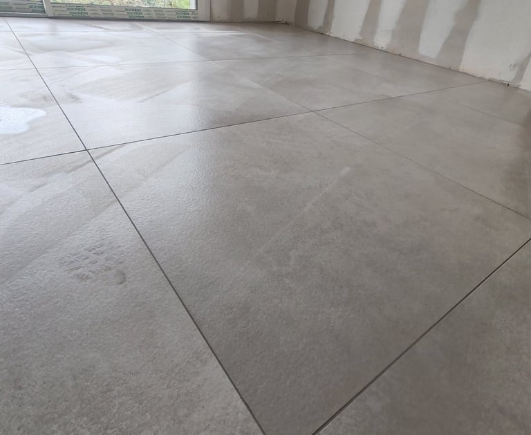 Détail des joints après rénovation de sol à Béthune
