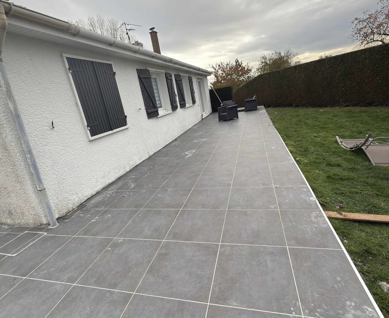 Pose de carrelage terrasse à Annezin