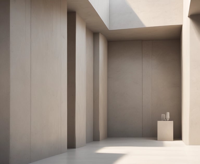 Minimalist architectural scene representing the story and foundation of the HORIX fashion brand