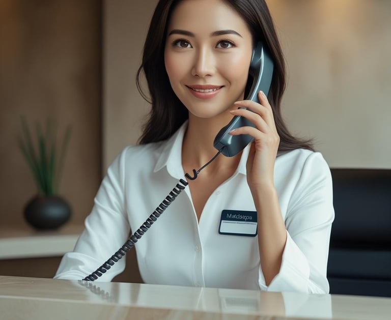 Receptionist using AI to handle customer relations
