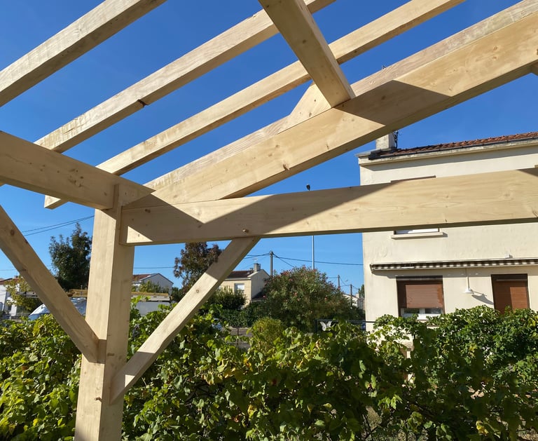 carport en bois massif
