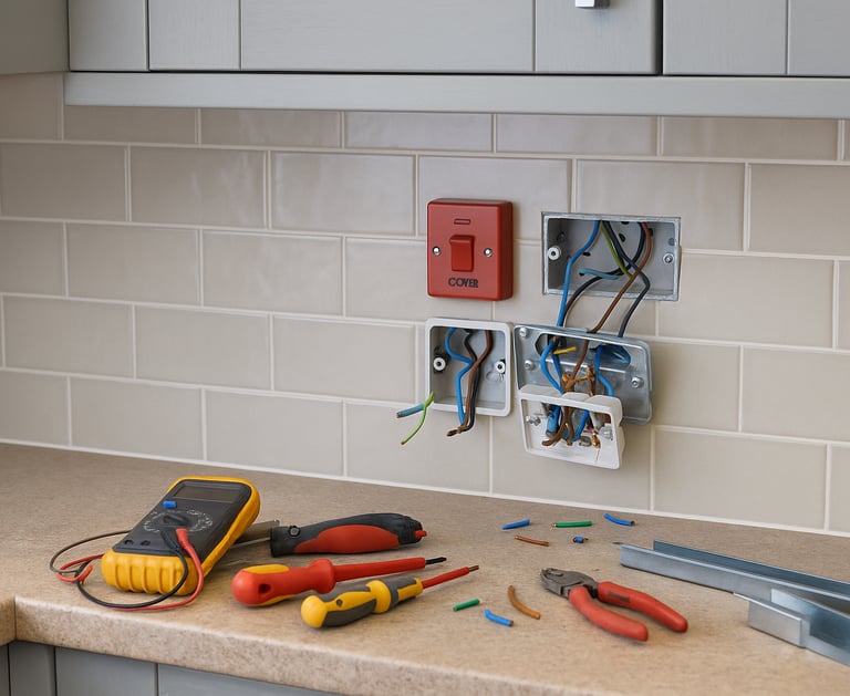 electrician in bedworth tools in kitchen