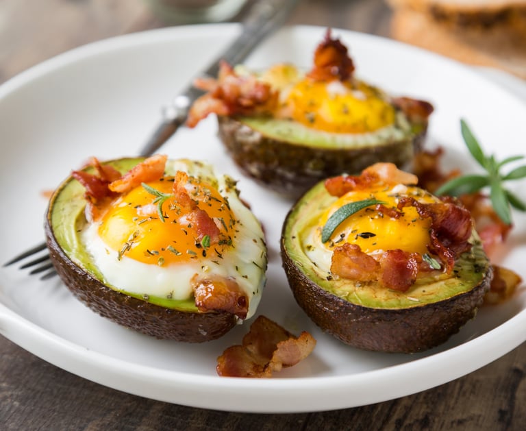 Keto  Avocado Bacon and Egg Cups