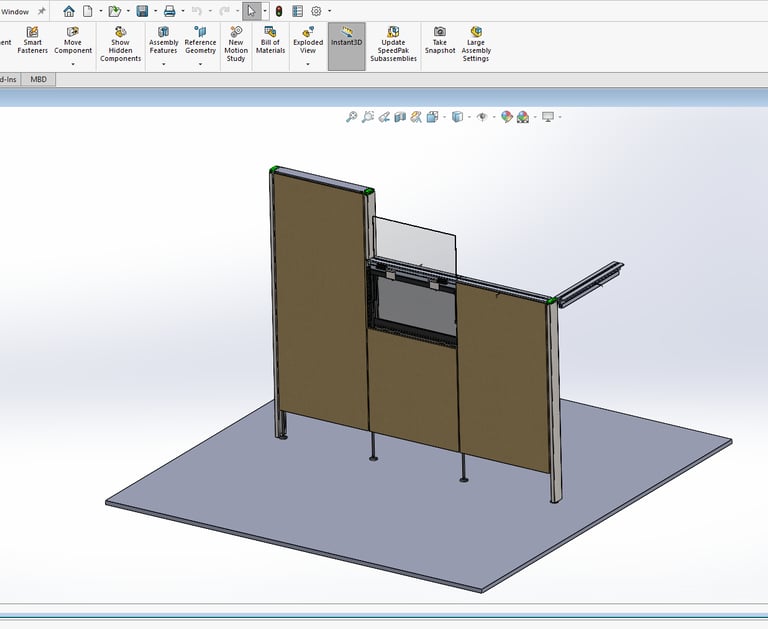 SolidWorks design for CNC, sheet metal, and injection-molded parts.