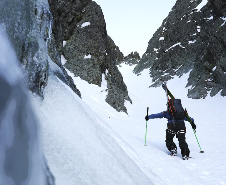 La remontée du Couloir Nathalie