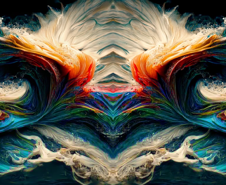 a digital painting of a colorful abstract painting of a heart