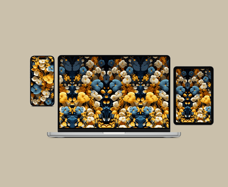 wallpaper - a laptop computer with a bunch of flowers on it