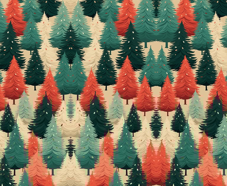 an artistic style - bunch of Christmas trees