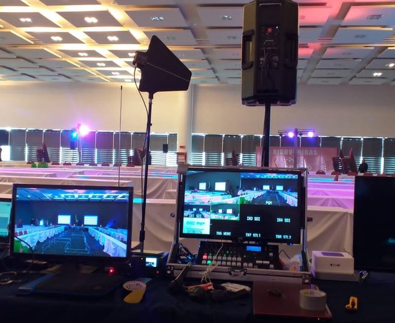 renta de equipo de audio profesional,  circuito cerrado con swicher y pantallas