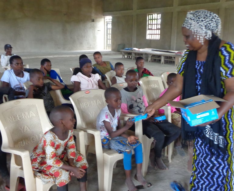 Children receiving food