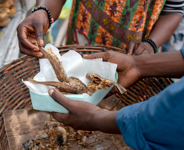 A person getting food