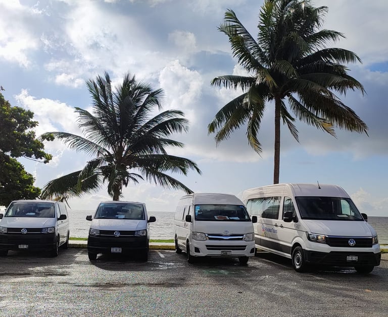 Traslado colectivo en puntos de recolección a diferentes rutas, desde Aeropuerto  de Chetumal