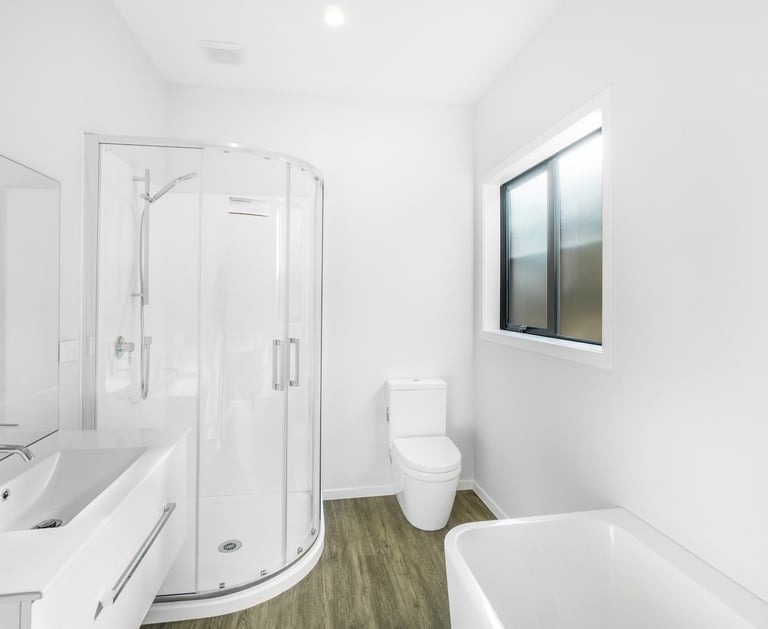 White bathroom construction