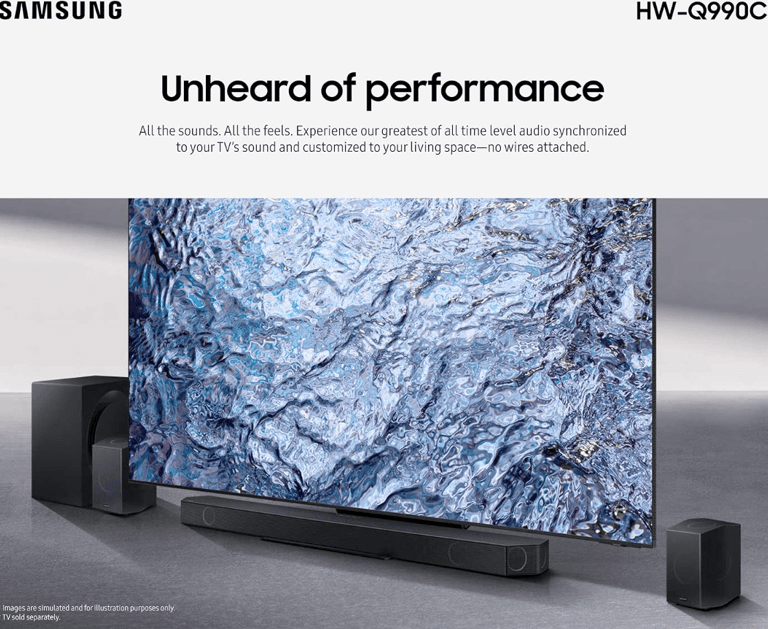 Samsung soundbar with TV