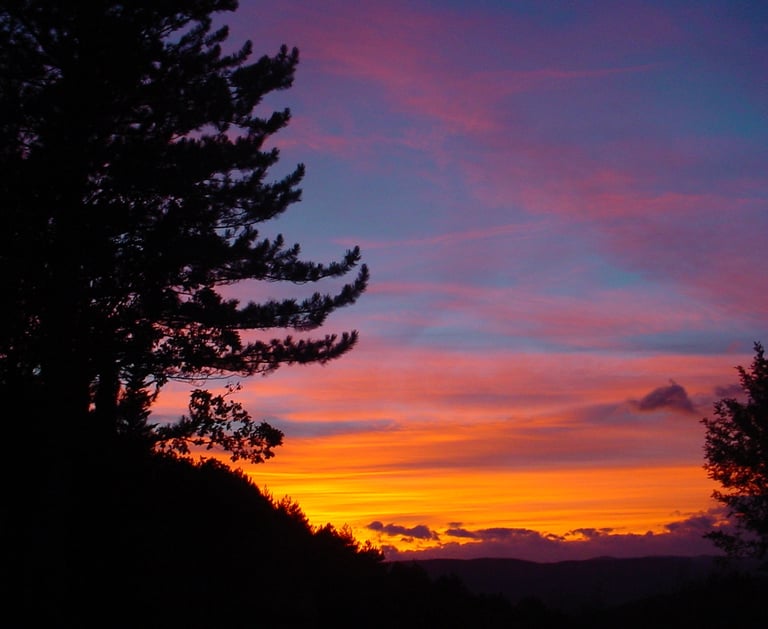 Sunset as seen from our lounge window.