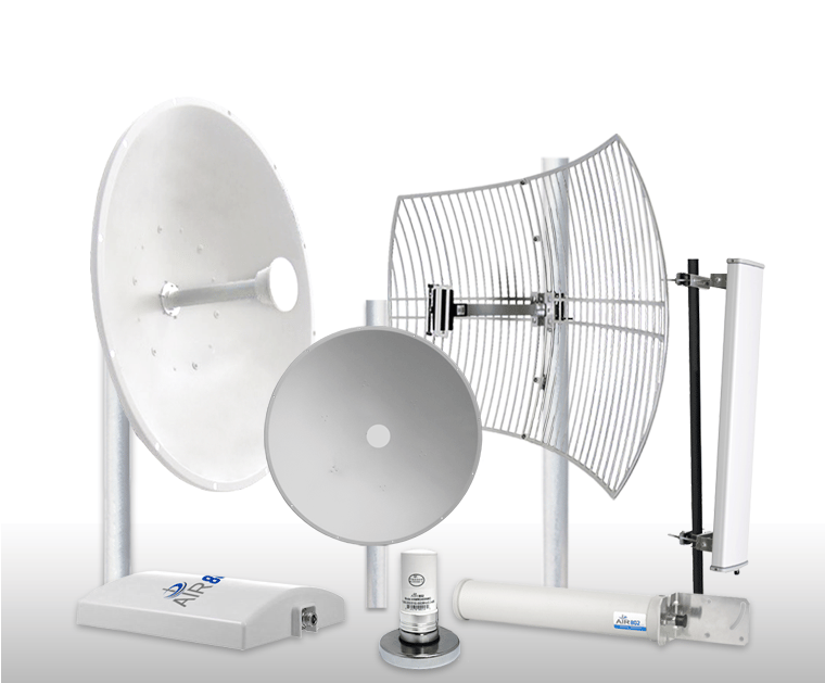 AvantiRed instala enlaces inalámbricos punto a punto utilizando antenas de radiofrecuencia.