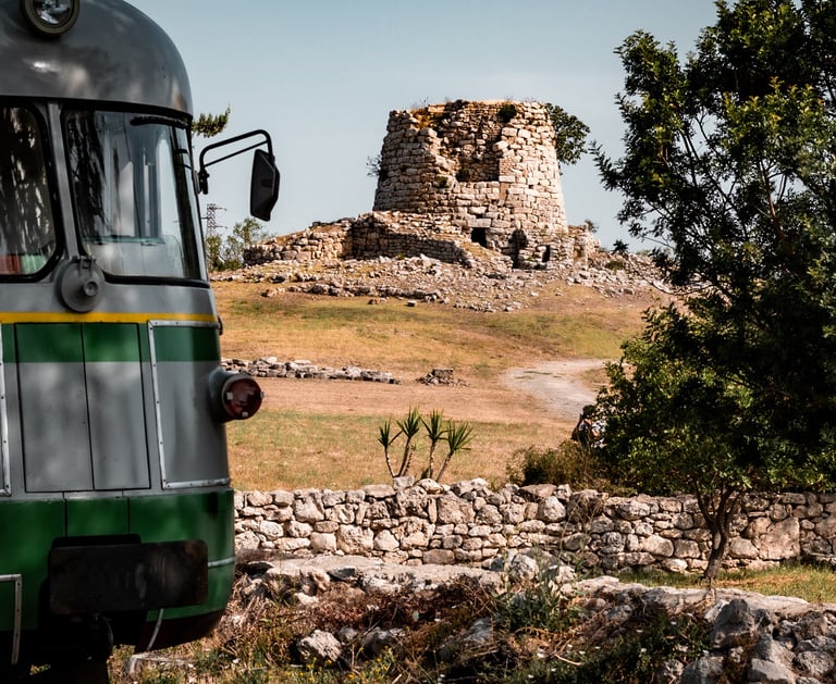 Trenino Verde (Green Train) and Nuraghe Is Paras in Isili, Sardinia