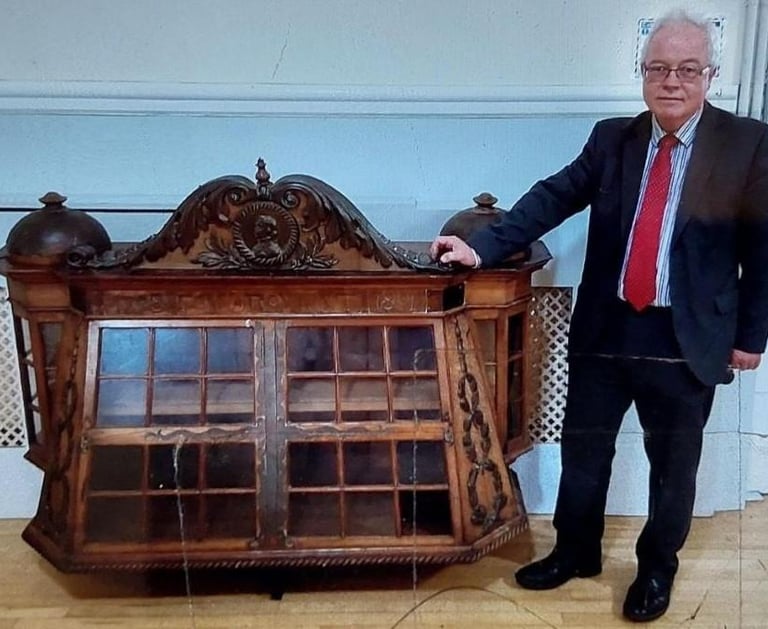 Cabinet made from oak salvaged from Nelson's flagship HMS Foudroyant
