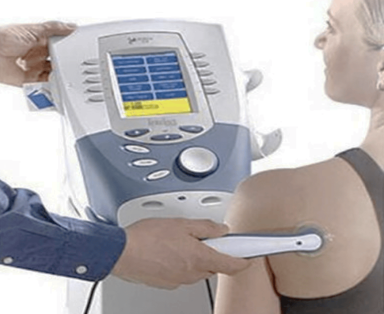 Therapeutic Ultrasound being used for pain relief 