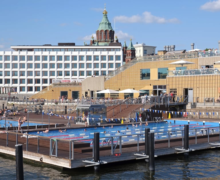 a large swimming pool