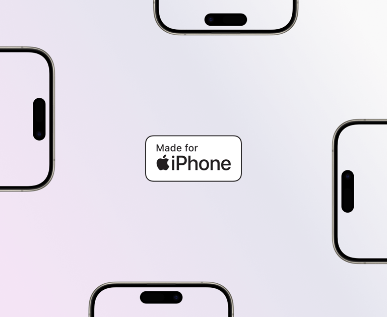 Phone close-up mockup emphasizing Looma AI’s iOS-native design