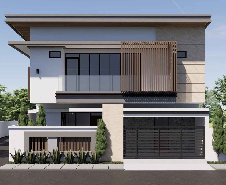 Rumah modern minimalis 2 lantai karya Raga Architect, milik MR. Irawan Sugiarto di Batam
