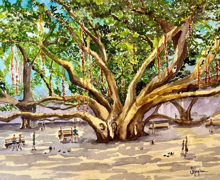 Lahaina Bayan Tree Painting