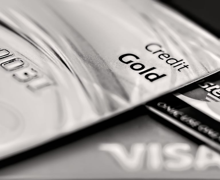 a credit card with a credit card on top of it