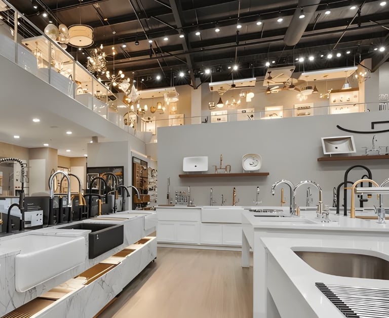 interior de uma loja de torneiras