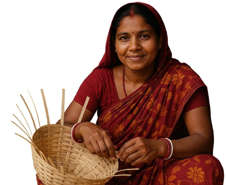 A 32-year-old bamboo artisan from a small village near Agartala, Tripura