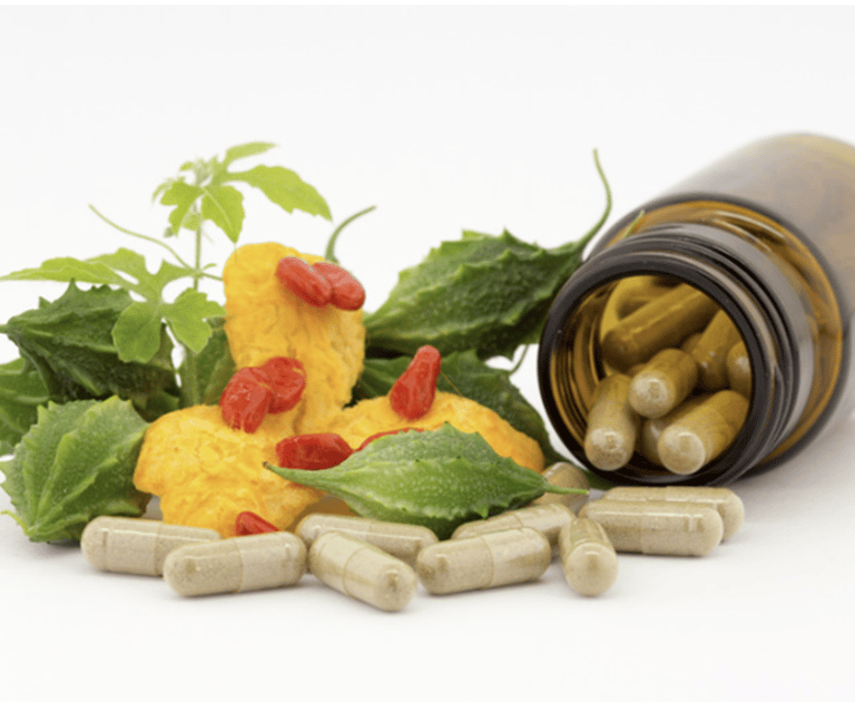Naturopathic medicine herbs and supplements representing food as medicine and holistic wellness care