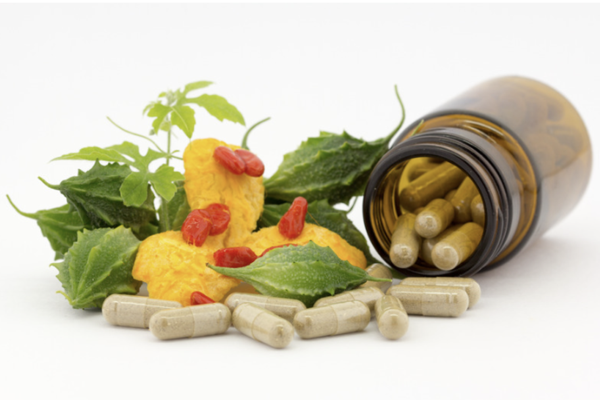 Naturopathic medicine herbs and supplements representing food as medicine and holistic wellness care