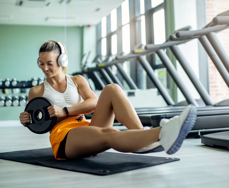 a lady working out in the gym