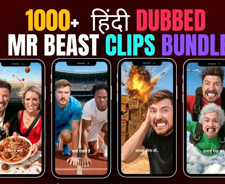 🎬 1000+ Hindi Dubbed MrBeast Clips Bundle 🎬