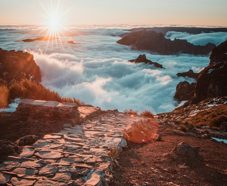 Sunrise over Madeira’s Pico Ruivo above clouds