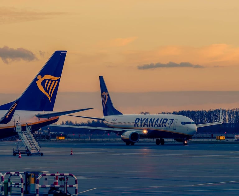 Ryanair airplanes grounded at airport