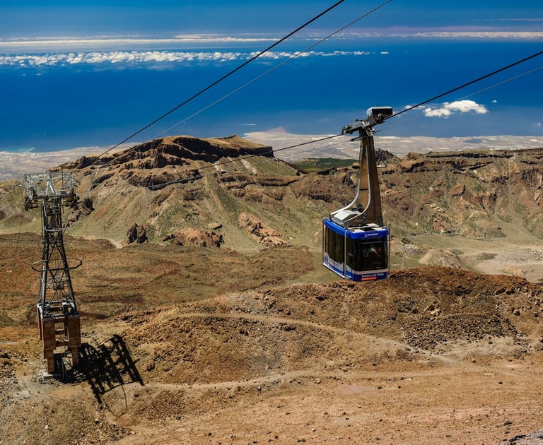 Cable car ascending Mount Teide