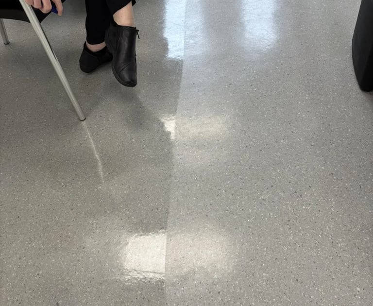 before and after floor polishing Clean Planet Wellington