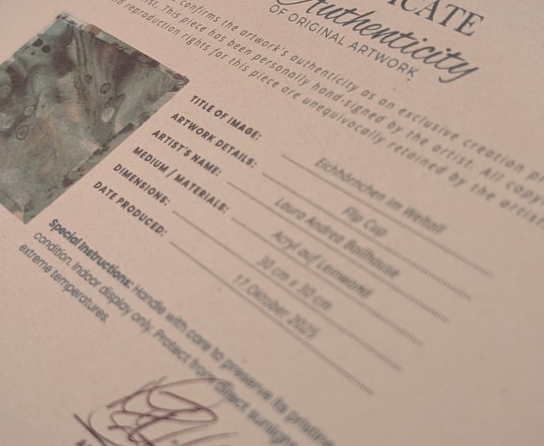 Originalkunst mit Echtheitszertifikat