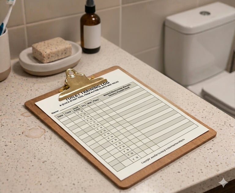 toilet training sheet in bathroom