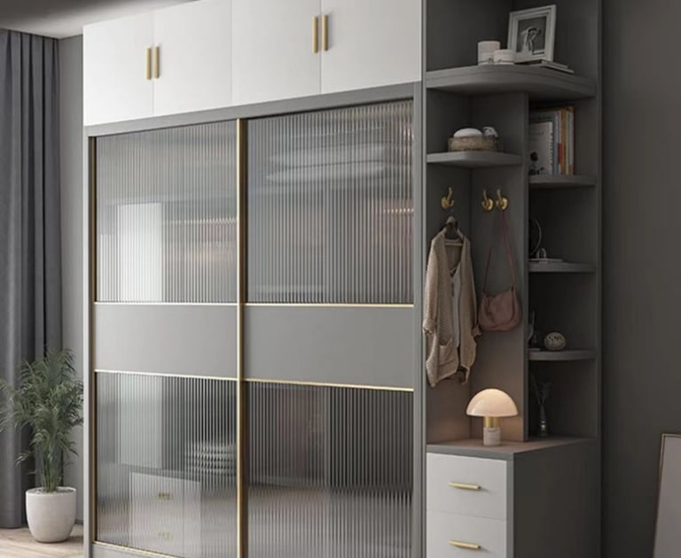 18mm series sliding door aluminum frame in multiple colors with smooth track system, ideal for residential closet upgrades